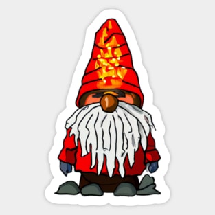 Fire Gnome Doodle Sticker